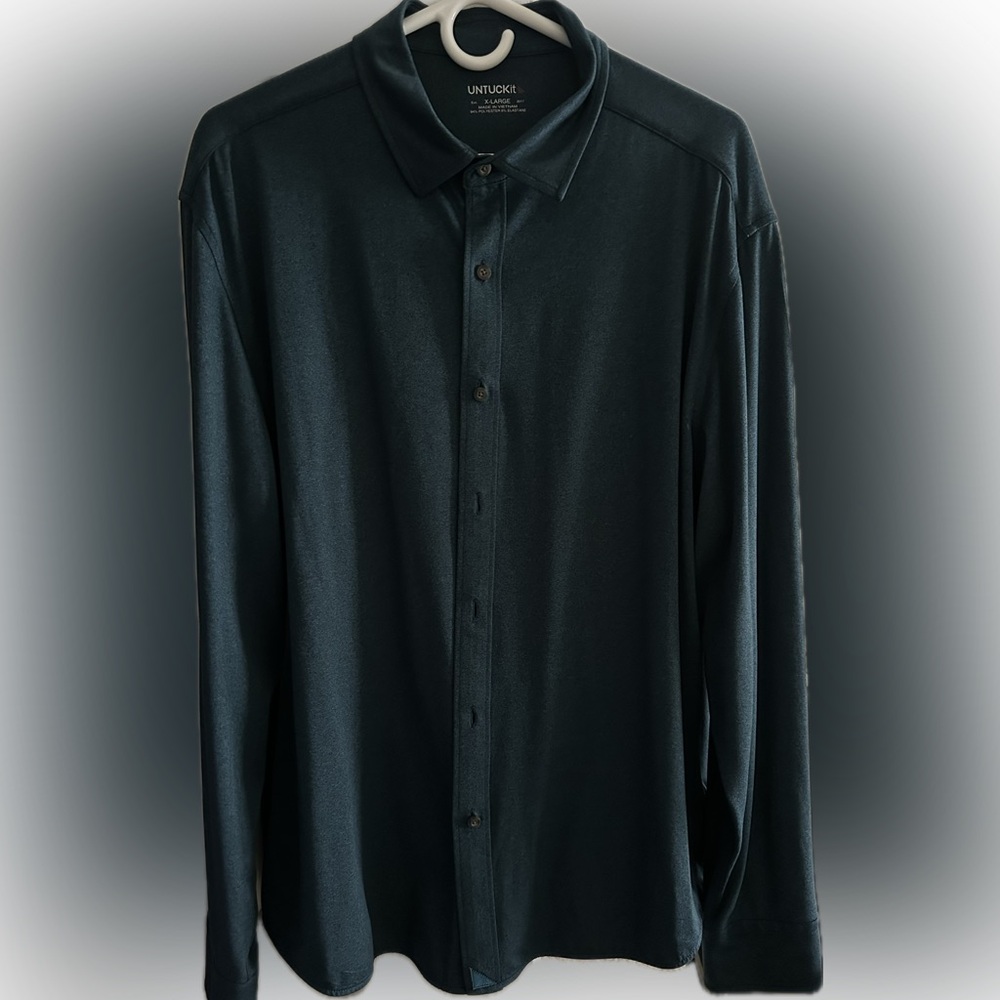 UNTUCKit Men's Dark Teal Casual Shirt
